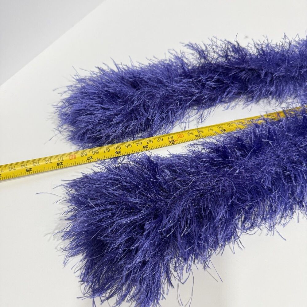 Purple Ostrich Feather Boa Shag Scarf 3”x54" Long Cocktail Costume Accessory - Picture 6 of 9